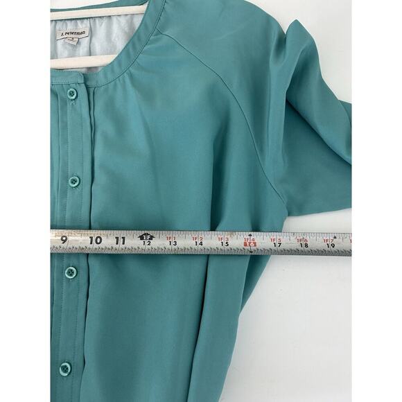 J. Peterman Co Shirt Dress Women's Small Sea Green Knee Length Classic Button - Picture 9 of 10